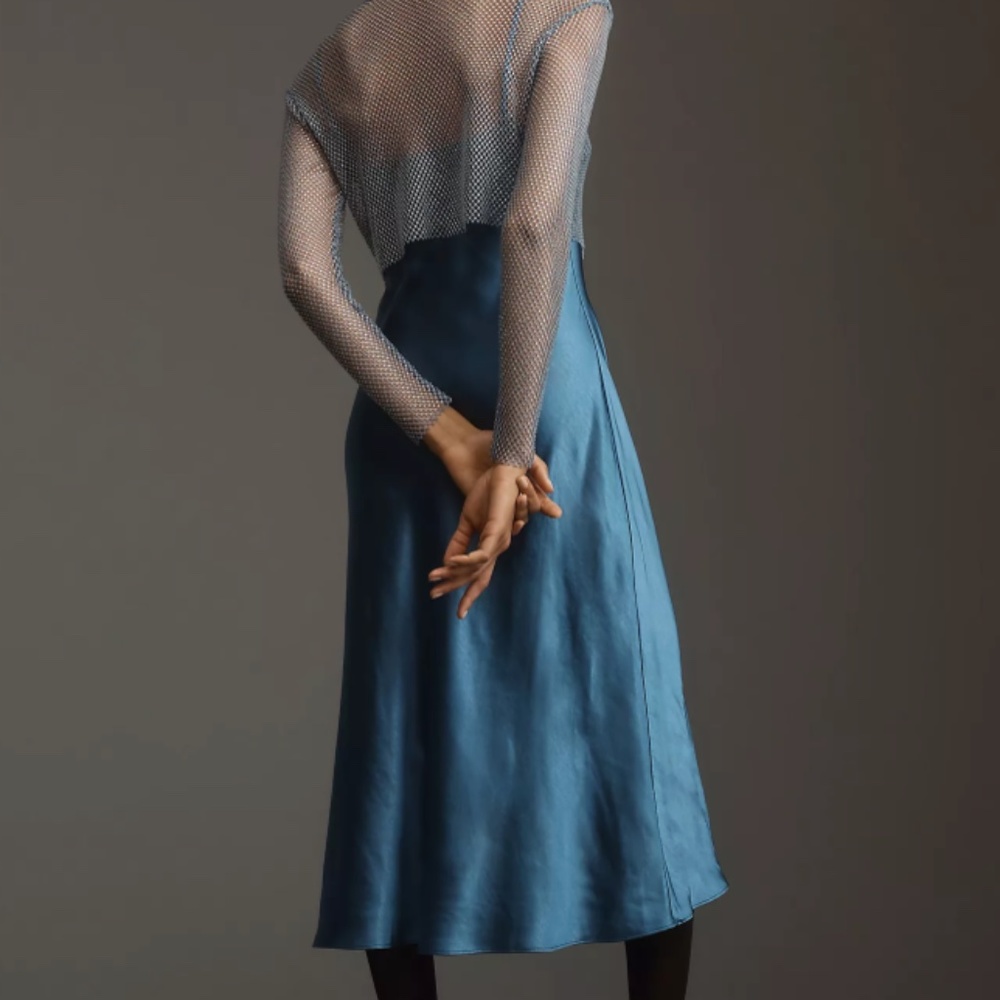 NWT DOLAN Mesh Slip Twofer Midi Dress